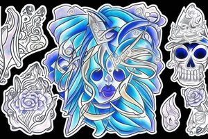 Diamond in blue flame tattoo idea
