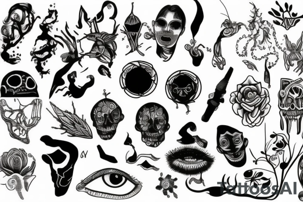 Surreal acid tattoo idea