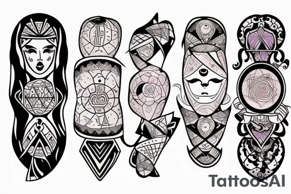 Father and two daughters tattoo idea