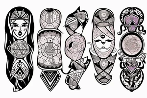 Father and two daughters tattoo idea