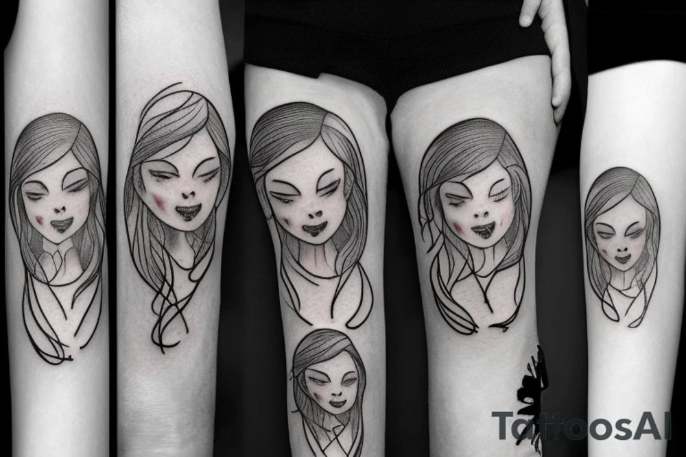 Father and two daughters tattoo idea