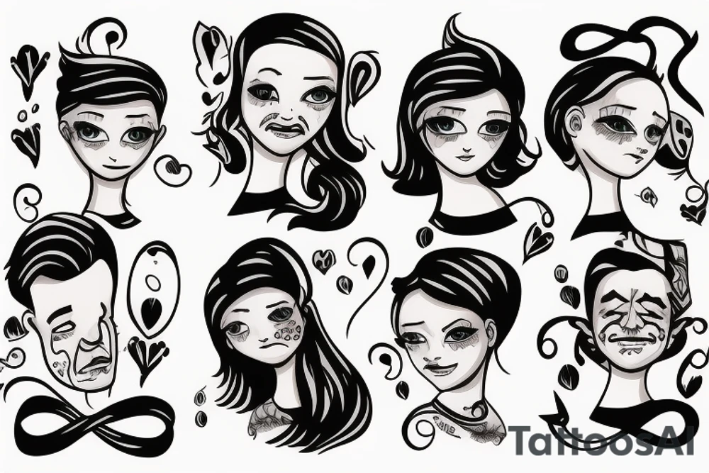 Father and two daughters tattoo idea