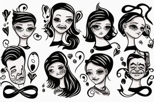 Father and two daughters tattoo idea