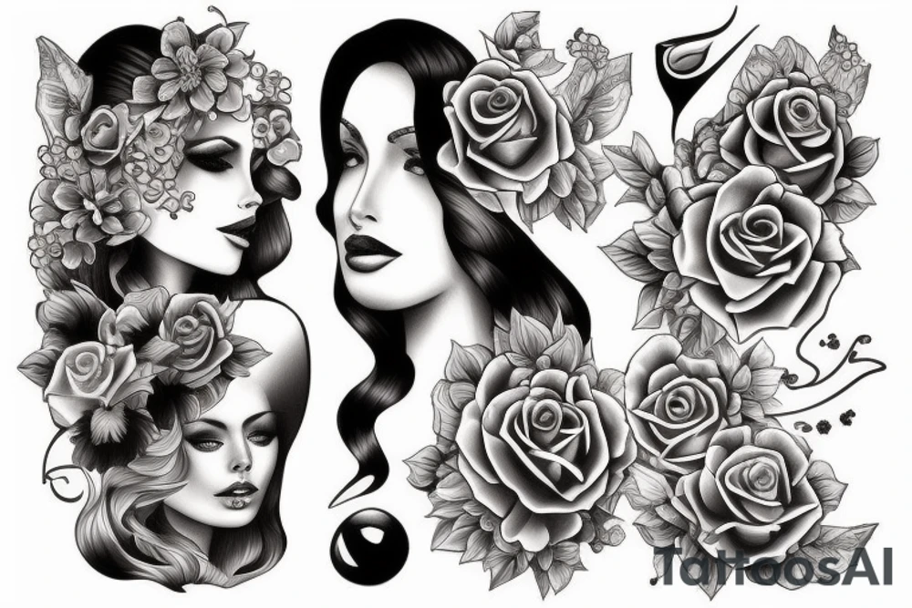 Beauty woman tattoo idea