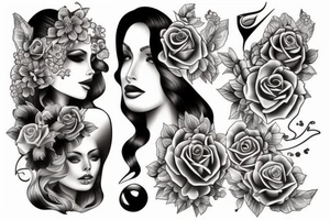Beauty woman tattoo idea