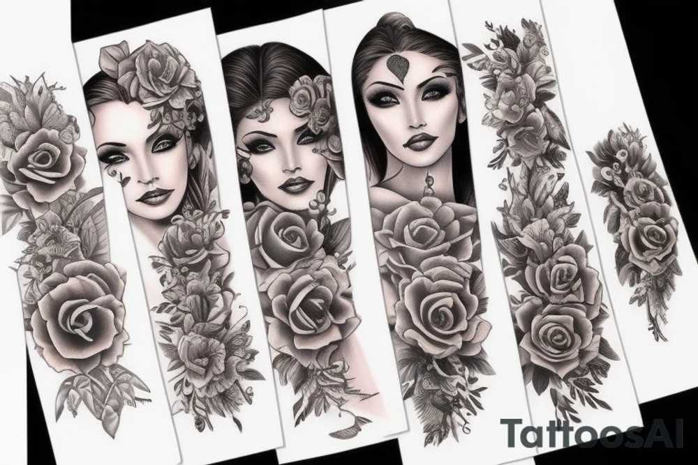 Beauty woman tattoo idea