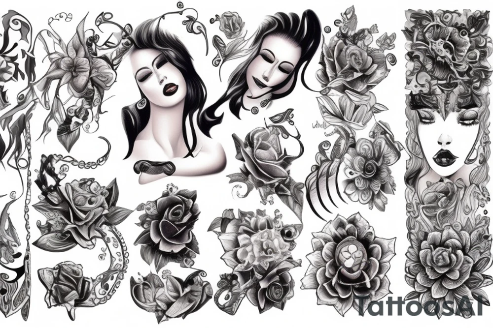Beauty woman tattoo idea