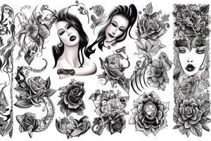 Beauty woman tattoo idea