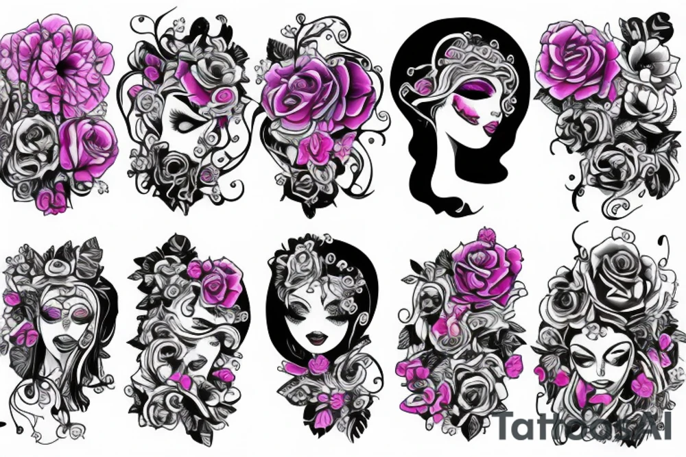 Beauty woman tattoo idea