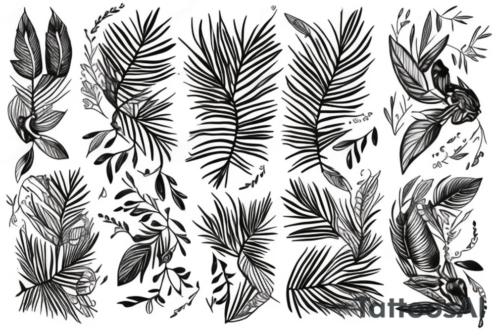 Apollo surrounded with olive branches tattoo idea