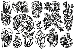 Zeus surrounded with olive branches tattoo idea