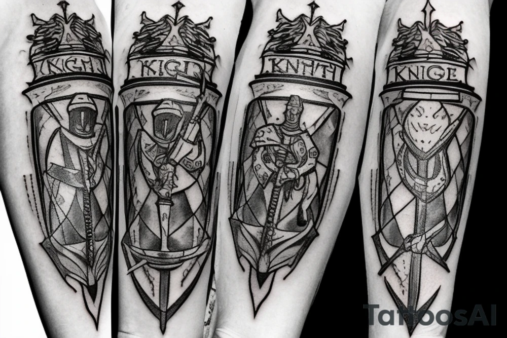 Medieval knights sitting around the campfire tattoo idea