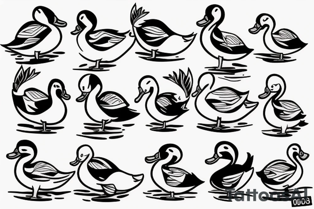 Cute duck tattoo idea