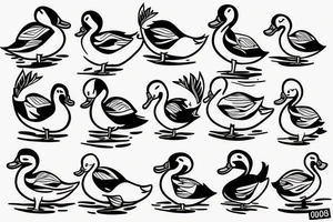 Cute duck tattoo idea