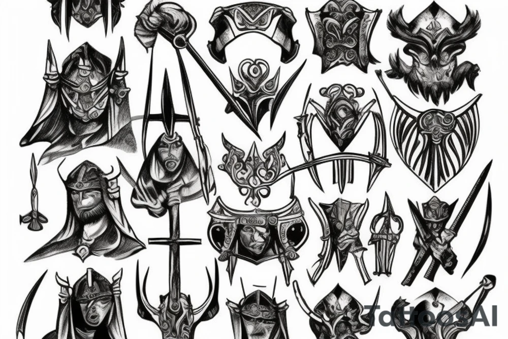 Medieval warrior tattoo idea