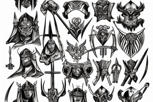 Medieval warrior tattoo idea