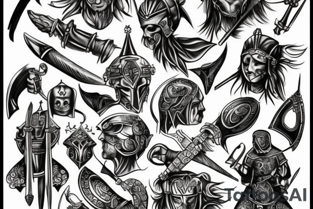 Medieval warrior tattoo idea