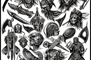 Medieval warrior tattoo idea