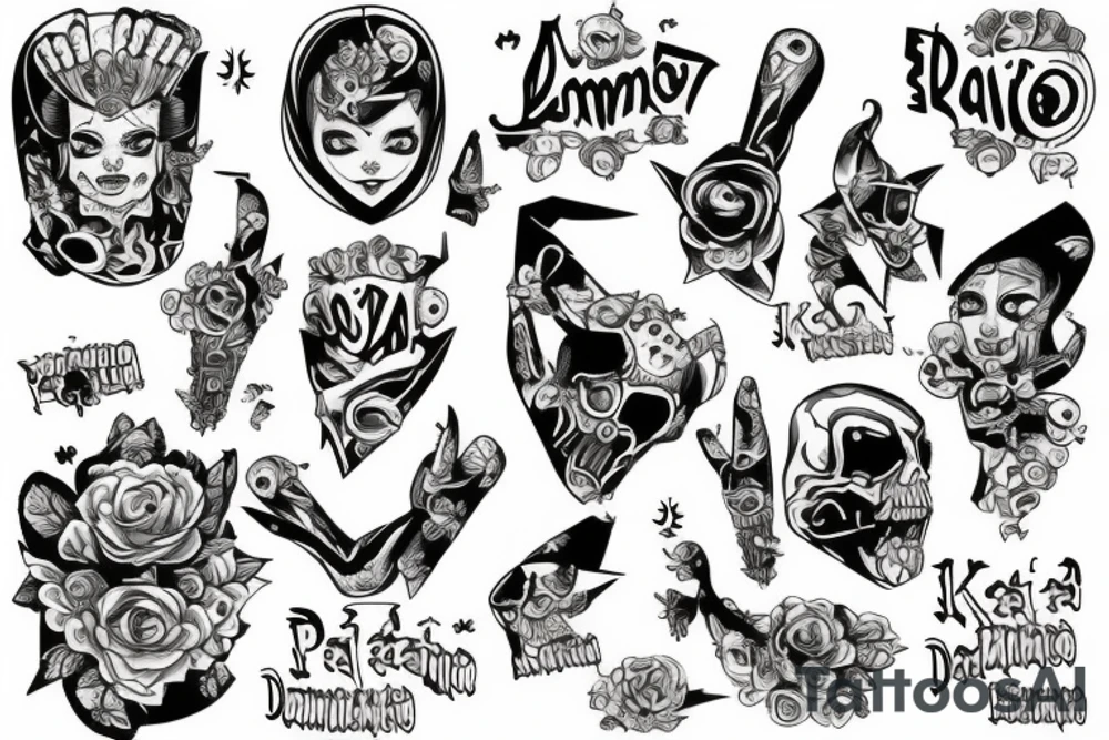 Dominacja, uległa kobieta kajdanki papieros tattoo idea