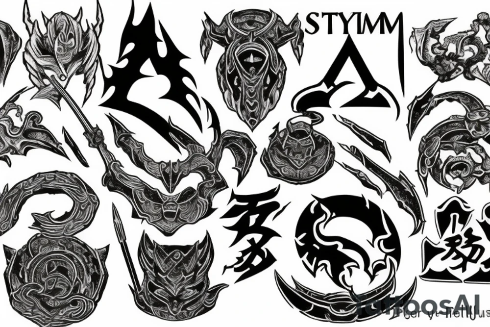 Skyrim logo japanese style tattoo idea