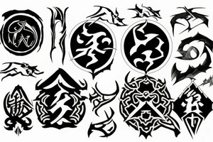 Skyrim logo japanese style tattoo idea