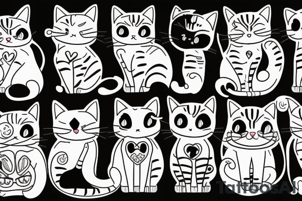 Cute cat tattoo idea