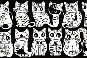 Cute cat tattoo idea