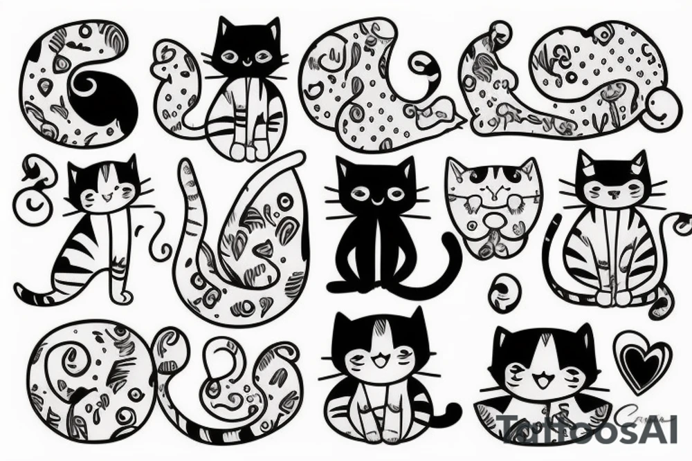 Cute cat tattoo idea
