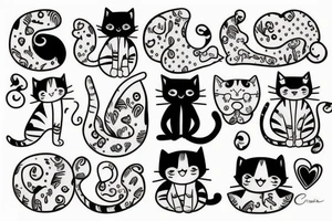 Cute cat tattoo idea