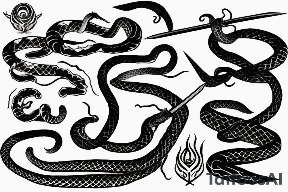 Snake sword tattoo idea