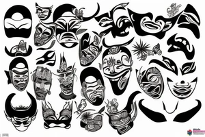 Japanese mask tattoo idea