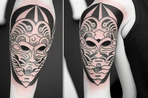 Japanese mask tattoo idea
