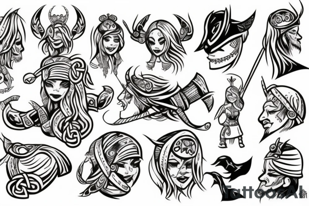 Viking girl tattoo idea