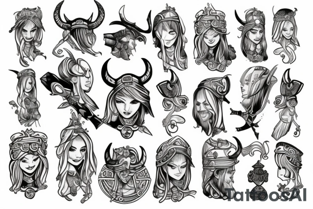 Viking girl tattoo idea