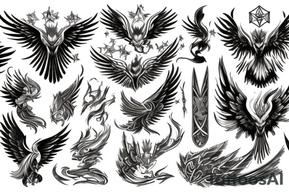 Phoenix, Galaxy, Valkyrie, Norse tattoo idea