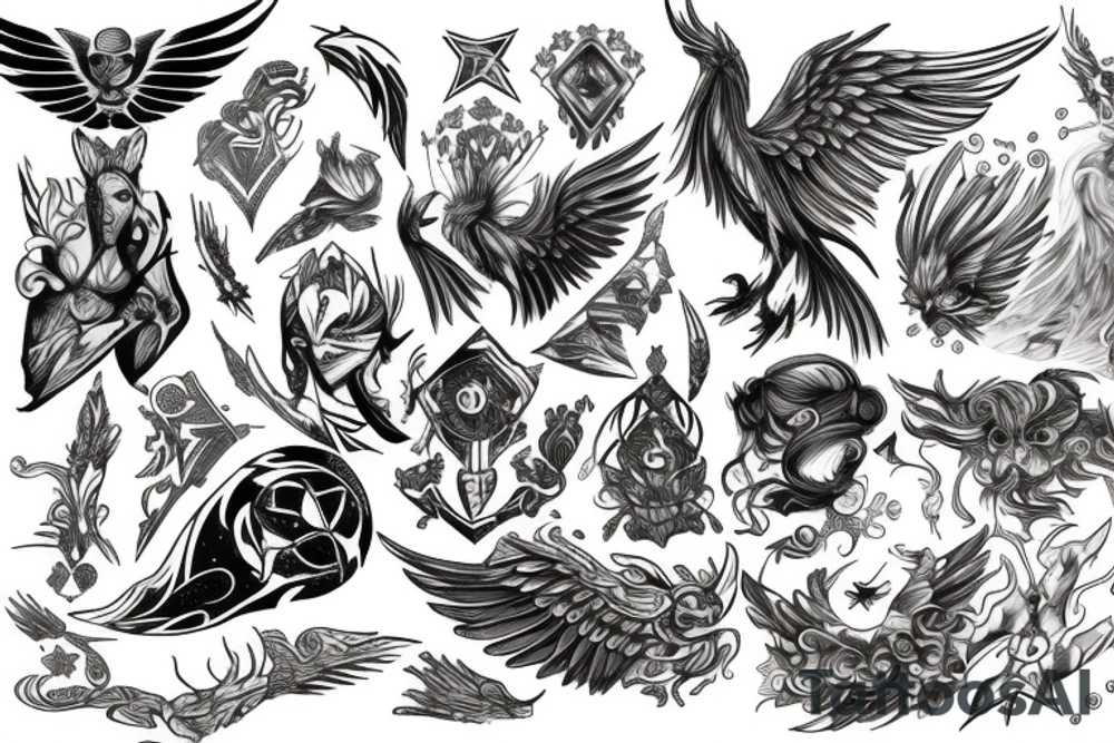 Phoenix, Galaxy, Valkyrie, Norse tattoo idea