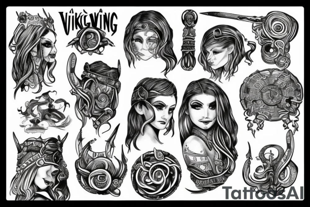 Viking woman tattoo idea