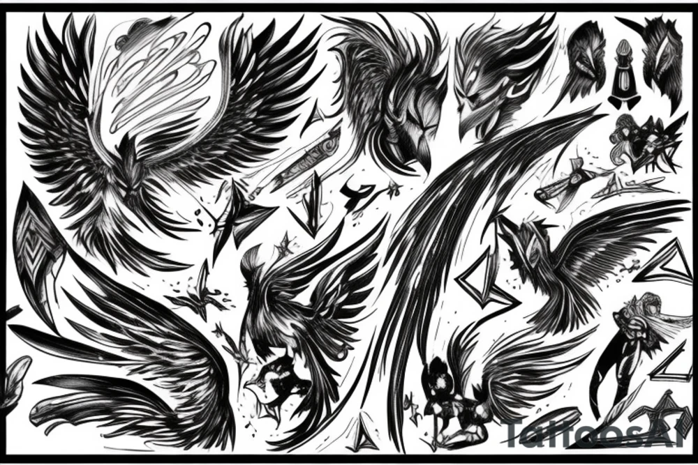 Phoenix, Galaxy, Valkyrie, Norse, space tattoo idea