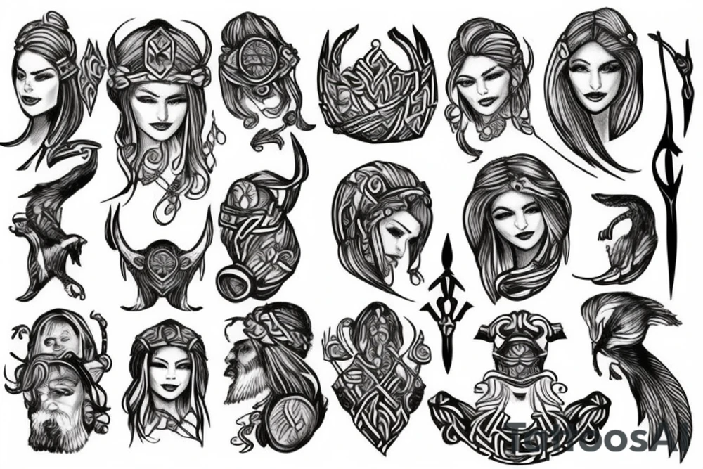 Viking woman tattoo idea