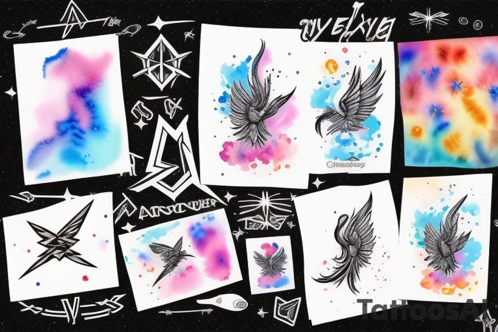 Phoenix, Galaxy, Valkyrie, Norse, space tattoo idea