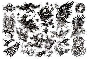 Phoenix, Galaxy, Valkyrie, Norse, space tattoo idea