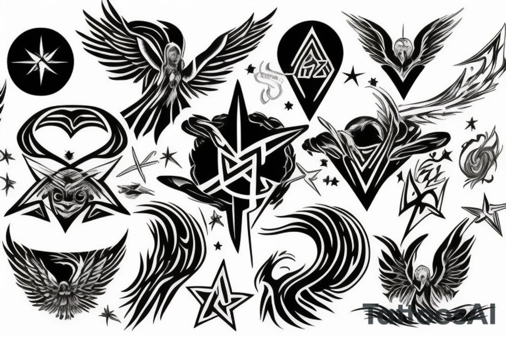 Phoenix, Galaxy, Valkyrie, Norse, space tattoo idea