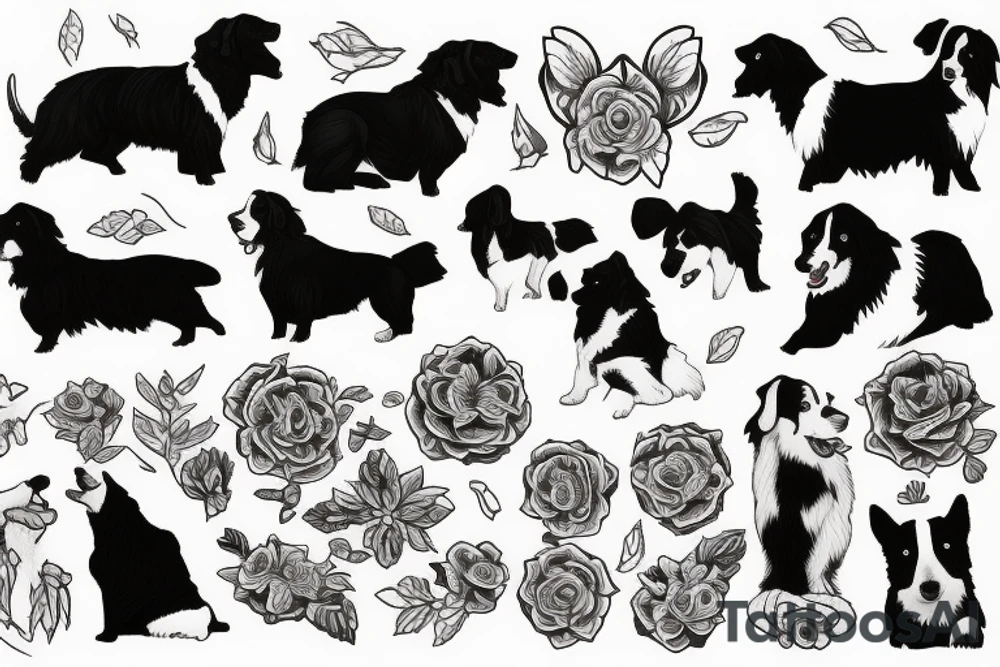 Border collie dog tattoo idea