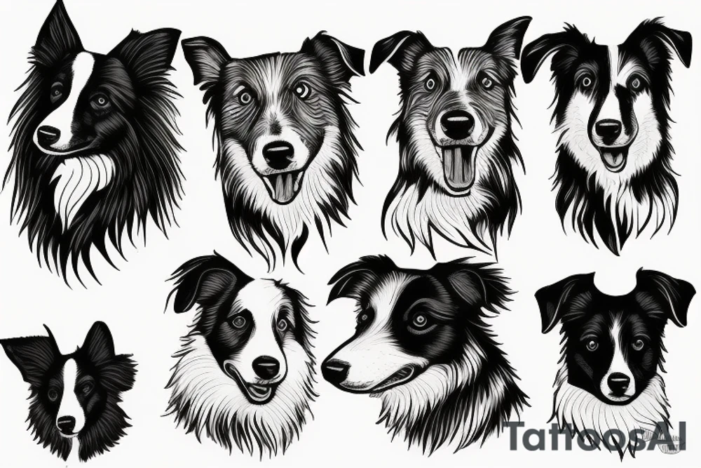 Border collie dog tattoo idea