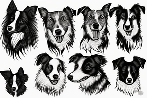 Border collie dog tattoo idea