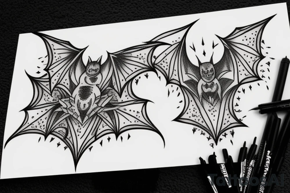 Bat with castle tattoo idea