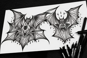 Bat with castle tattoo idea