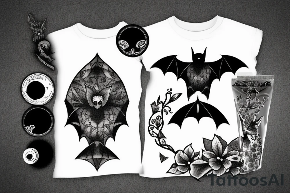 Bat with castle tattoo idea