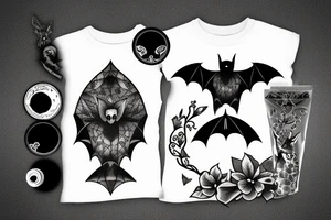 Bat with castle tattoo idea