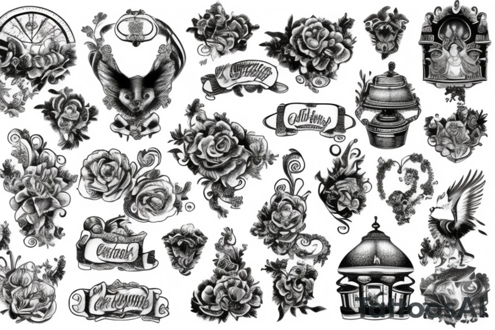 burning old carousel tattoo idea